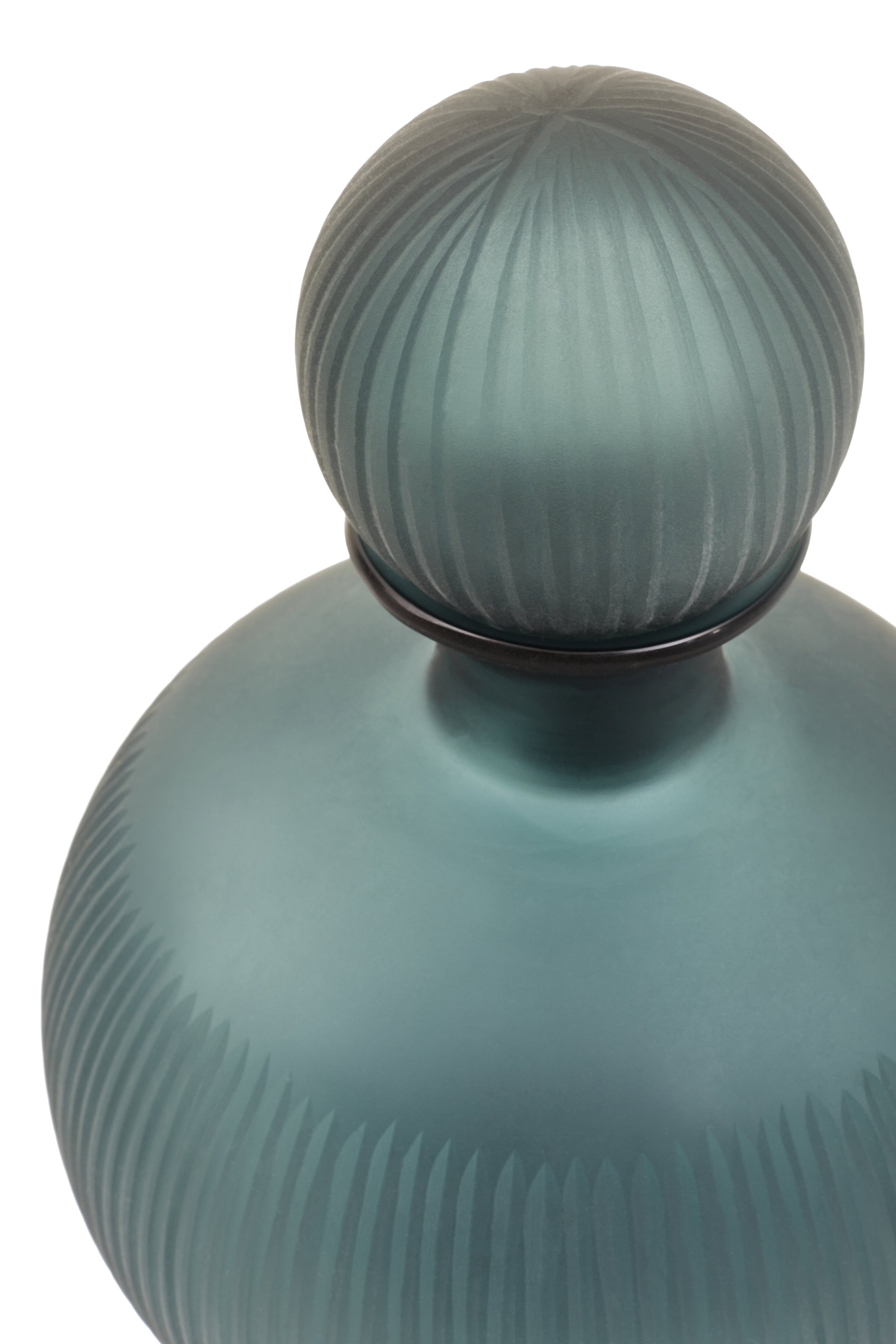 Camilla Frosted Blue Glass Bottle Vase | Small
